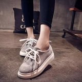 2016春夏季白黑色厚底帆布鞋女韩版学生板鞋松糕跟女鞋休闲布鞋潮