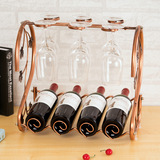 红酒架摆件葡萄酒展示架 红酒高脚杯架倒挂悬挂 创意欧式酒瓶架