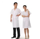 白大褂劳保服的确良大掛食品加工医务工作服装男女工作服短袖薄款