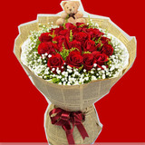 金华鲜花送女友19朵红玫瑰表白送花同城鲜花速递浦江东阳义乌花店