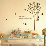 贴画贴图墙壁墙面房间装饰品壁贴客厅卧室电视背景墙贴纸鸟笼 树