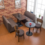 复古欧式咖啡厅实木沙发桌椅组合西餐厅桌椅奶茶店甜品店桌椅组合