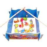 新款桶装木制磁性钓鱼玩具拼图益智宝宝动手游戏1-3-5岁亲子互动