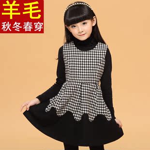 ...童装4女童秋装连衣裙5大童韩版公主秋款6儿童毛呢背心裙子7