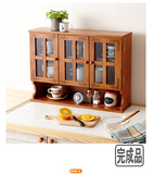 2015新款外贸家具日式实木餐边柜出口厨房调料柜玻璃碗柜茶水柜