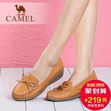 【新品】camel骆驼女鞋2016春季新款日常舒适牛皮乐福鞋单鞋