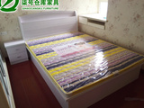 重庆柒号家具现代简约板式床液压高箱床低箱床储物床白色1.51.8米