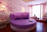 深紫色大圆床笠纯棉加厚2米2.2高密度全棉斜纹单件圆床罩紫罗兰色