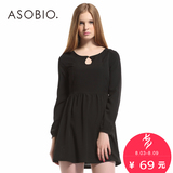 ASOBIO 春季女装 时尚优雅甜美修身长袖连衣裙4341514610