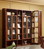 美乐乐中式实木家具 办公书架 组合式转角书柜 陈列柜展示收纳柜