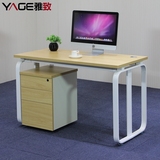 钢木结合简约现代款时尚结实钢木结构办公电脑书桌简易写字台钜惠