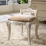 新古典欧式实木妆椅妆台法式田园梳妆台凳子白色化妆凳换鞋凳实木