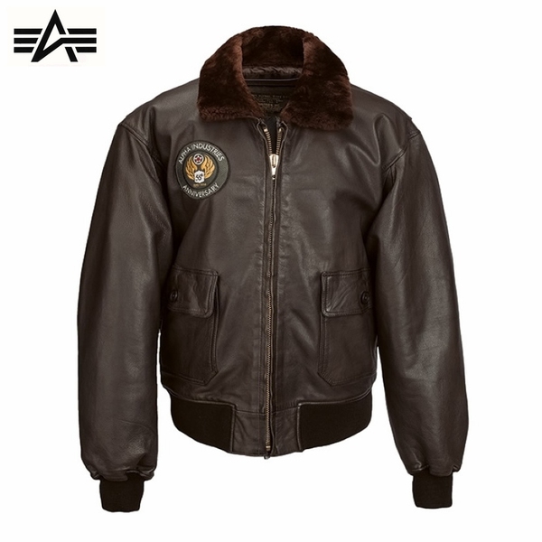 美国正品alpha阿尔法g-1男士冬季保暖空军皮夹克皮衣55周年纪念版