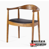 肯尼迪明椅总统会议椅子实木餐椅复古美式酒店椅餐厅扶手椅设计师