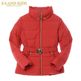 Eland Kids韩国衣恋童装英伦中长款 女童 纯色 儿童 羽绒服外套