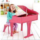 德国Hape30键钢琴 三角立式宝宝益智早教木质大 男女孩儿童玩具粉