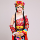 新款藏族舞蹈服女少数民族服装舞台演出服西藏成人跳舞服饰套装