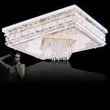 长方形大气水晶客厅灯LED节能吸顶灯平板低压灯温馨遥控卧室灯具