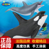正品法国PAPO儿童仿真海洋海底动物模型玩具 大号鲨鱼海豚鲸鱼
