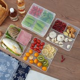 日式塑料收纳盒剩菜剩饭保鲜盒厨房分隔饭盒食品水果密封盒冰箱盒