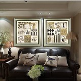 美式客厅装饰画欧式沙发背景墙现代简约样板房美诺餐厅高档壁挂画