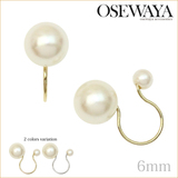 【现货】日本代购OSEWAYA 6mm8mm10mm人造珍珠耳夹 U型 无耳洞2色