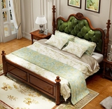 欧式真皮床实木床2米.2.2米大床加宽公主床红橡木美式床太妃双人