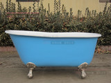 银山正品浴缸1.3/1.4米独立式铸铁搪瓷贵妃浴缸加深高背小型浴盆