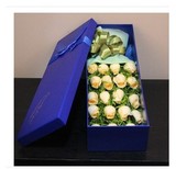 蓝色妖姬小熊礼盒11朵19枝蓝香槟玫瑰上海南京鲜花速递教师情人节