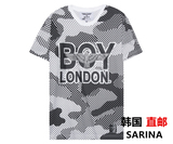 韩国代购直邮BOY LONDON专柜正品 16夏情侣迷彩飞鹰T恤B62TS17U80