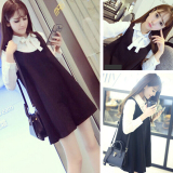 春季长袖女装短裙常规两件套通勤韩版新款学生女生印花套装连衣裙