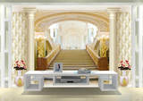 欧式宫殿大型无纺布壁画3D客厅电视背墙装饰画壁纸现代简纸3D墙纸