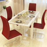 现代简约饭桌小户型伸缩餐桌钢化玻璃餐桌椅组合玻璃折叠欧式餐台