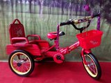 新款儿童三轮车带斗折叠双人车脚踏车充气轮胎儿童自行车童车玩具