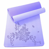 包邮高档雕花TPE瑜伽垫加厚平板运动垫无味环保孕妇健身垫防滑毯