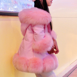 2015新款童装女童中大童冬装加厚外套儿童宝宝棉衣中长款韩版公主