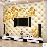 3D立体欧式大型壁画客厅金色电视背景墙纸卧室影视墙壁纸无缝墙布