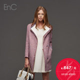 EnC女装春装2016新款潮长袖时尚立领中长款风衣外套女EHJT51218N