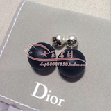 Dior迪奥 mise en Dior磨砂黑白大小两用珍珠耳钉现货