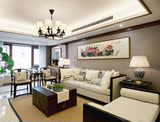 新中式古典布艺沙发现代中式休闲实木沙发酒店会所样板房家具