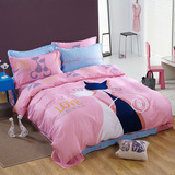 床上用品全棉个性卡通被套床单式家纺时尚纯棉四件套1.8m2.0米床