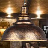 简约复古创意餐厅单头铁艺吊灯简欧式美式楼梯工业新古铜色吊灯