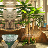 批发室内大型仿真植物高三杆仿真芭蕉树客厅酒店装饰假树落地盆栽