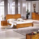 厂家直销全实木榆木床白色开放漆床1.8米床榆木床储物床