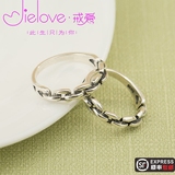 戒爱心之锁链情侣戒指一对925纯银创意韩版对戒学生男女个性礼盒