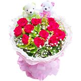 11朵枝红玫瑰 重庆鲜花同城速递 生日送女友爱人渝中渝北九龙坡区