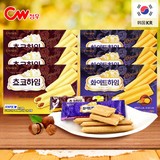 韩国CROWN可拉奥巧克力榛子瓦 奶油夹心威化 进口饼干 47g*6