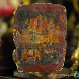 西藏古董 古旧小唐卡 苍老 可裱框 供养 摆件 装置0917(1)