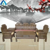 非洲鸡翅木鱼头沙发红木家具客厅五件套组合实木仿古雕花特价中式