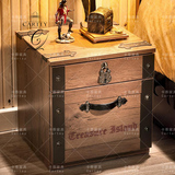 地中海风格卡蒂创意儿童家具 定制实木柜 配套床头柜收纳柜储物柜